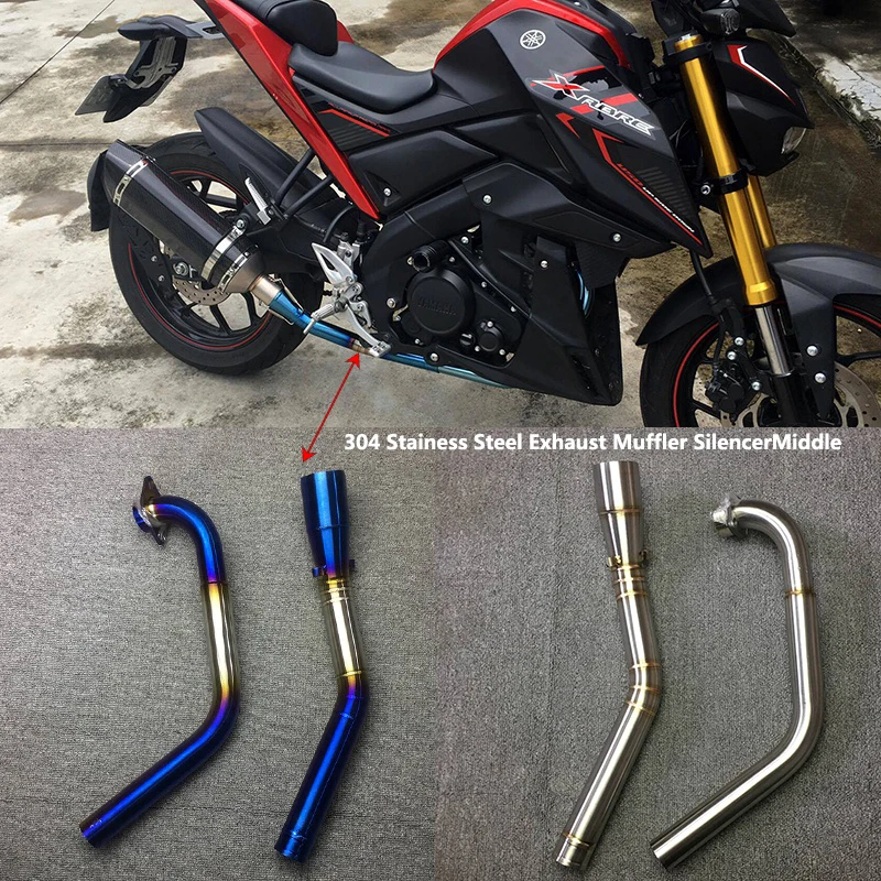 

R15 Motorcycle Stainess Steel Exhaust Muffler SilencerMiddle Link Pipe Modified For Yamaha YZF R15 MT-15 2008-2017 MT 125 Brand