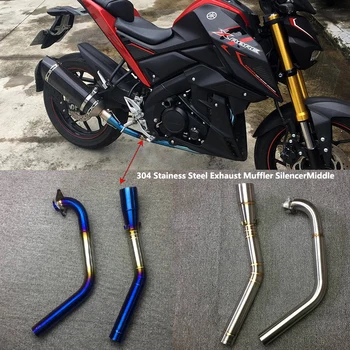 

R15 Motorcycle Stainess Steel Exhaust Muffler SilencerMiddle Link Pipe Modified For Yamaha YZF R15 MT-15 2008-2017 MT 125 Brand