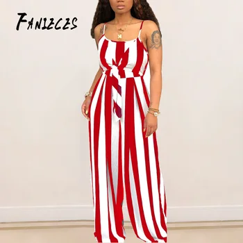 

2019 summer New Famous Brand Sexy Hollow Out beach waer Jumpsuits Women Striped Sleeveless Backless Long Boydcon Jumpsuit Romper