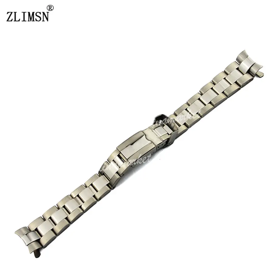 

ZLIMSN 17mm or 20mm NEW solid Stainless Steel Watch Bands Bracelets Curved end Watchband
