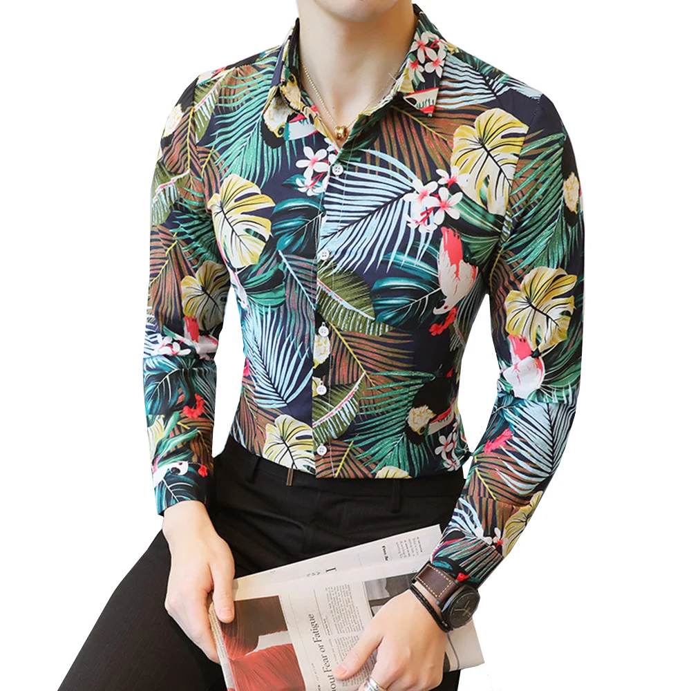 Fashion Casual Men's Long sleeved Shirt Spring Autumn New Large Size M