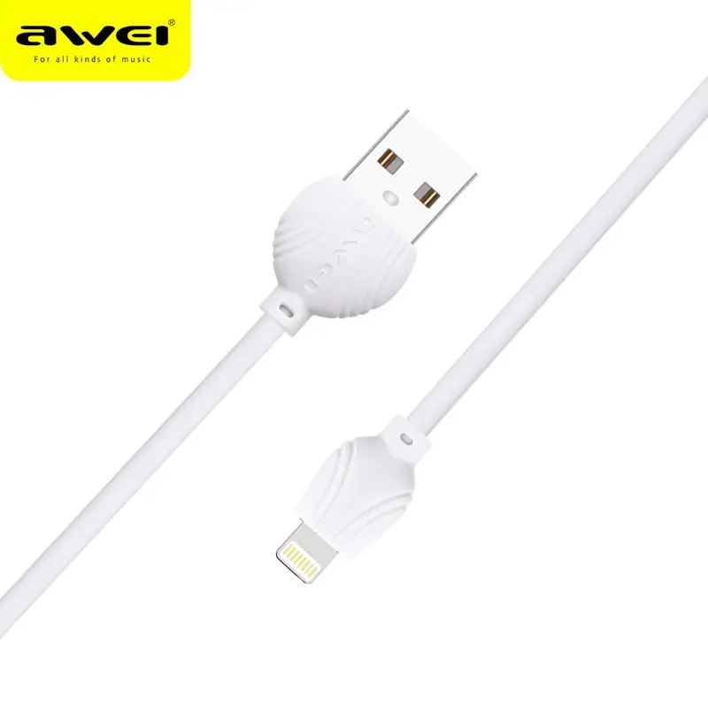 Awei كابل نقل بيانات كابل بيانات 2.5A آمنة وسريعة بيانات الشحن خط سريع شحن خط ل iphone6/7/8/ 9/X/xr/xs الأجهزة