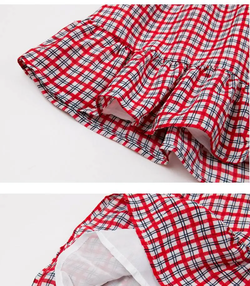 Girls Plaid Off Shoulder Dress G5506-15
