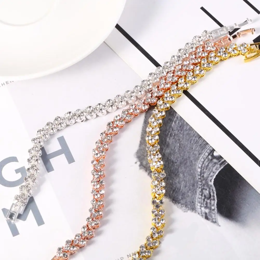 

Women's Full Shiny Rhinestone Inlaid Bracelet Bangle Banquet Jewelry