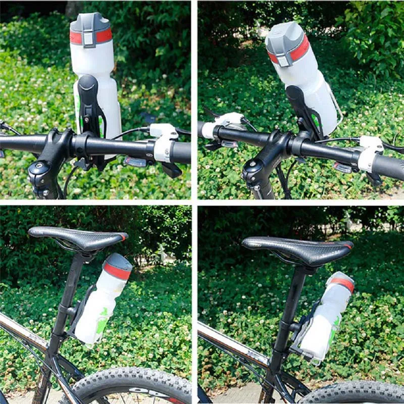 

Black Rotating Bike Bottle Cage Extension Holder Kettle Bracket Bike Handlebar Saddle Seatpost Water Bottle Accessories