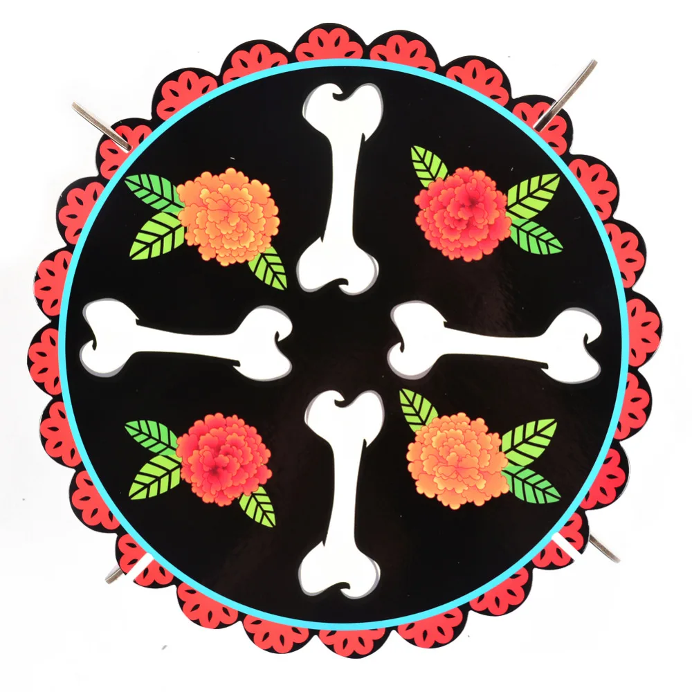 

Corrugated Cake Stand for Day of the Dead Marigold Flower Patterns Stacking Cake Plate for Mexican Holiday Cultural Celebration