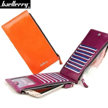 

Hot Sale Card Holder High Quality Oil wax leather Women Wallets with Coin Pocket Female Clutch Purse phone Credit Card bag
