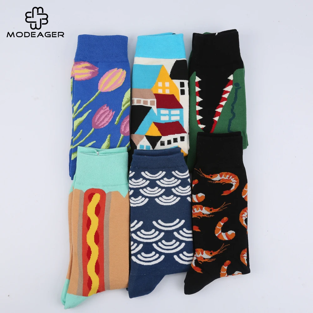 

Modeager Fashion Men's Funny Socks Seafood Plant Animals Winter Thick Novelty Casual Long Socks for Men