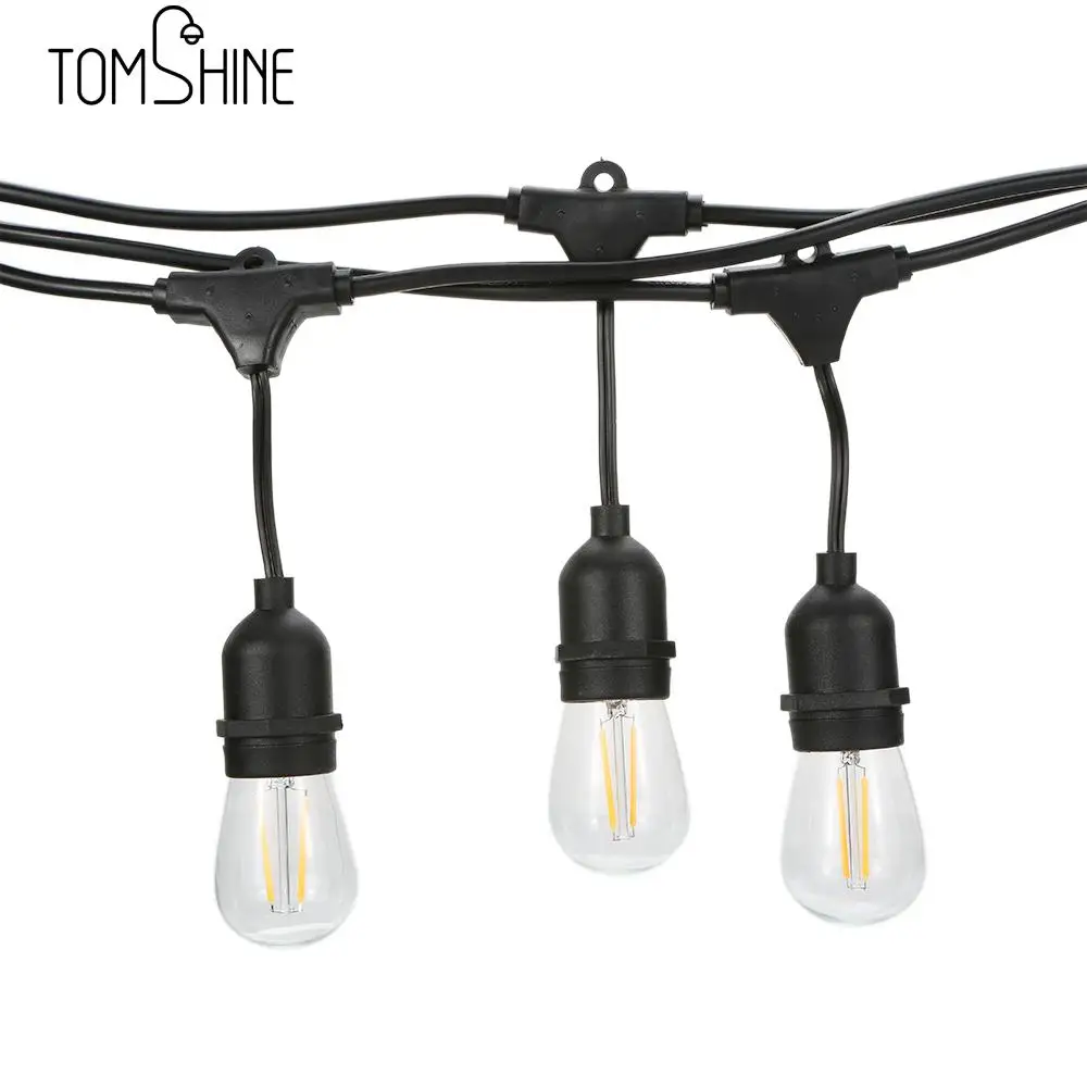 Tomshine String Light Kit AC230V 22.5W 49.9FT E27 Base ST45/S14 15PCS