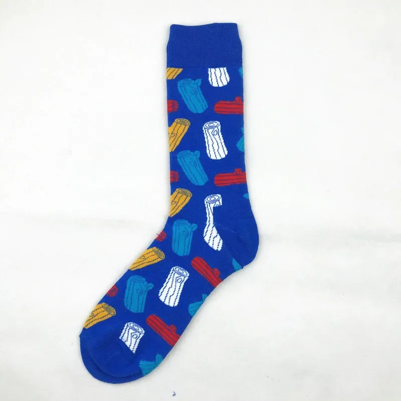 5Pairs/Pack Unisex Colorful British Wind Cotton Socks Hip Hop Cartoon Sports Socks Male and Female Couple Happy Socks