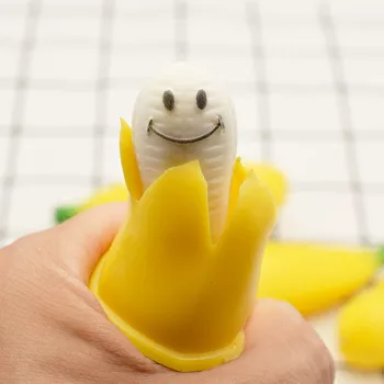 

Fun Smiley face Banana Entertainment Antistress Stress Relief Toys Gags Practical Jokes Squeeze Funny Gadget
