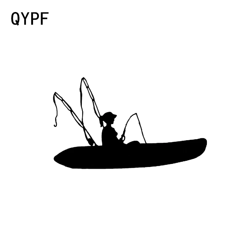 

QYPF 16.5*9.9CM Fashion Paddling Canoe Graphic Decor Car Styling Sticker Vinyl Extreme Movement Silhouette Accessories C16-1217