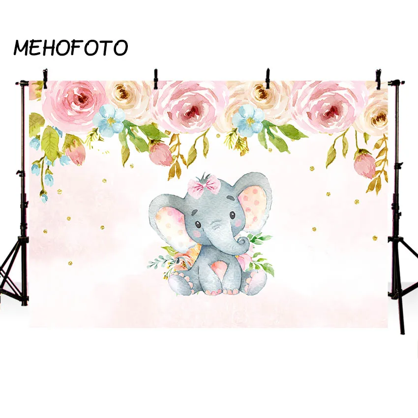 MEHOFOTO Розовый Цветочный слон вечерние фоны цветы Девочка Душ День Рождения