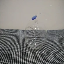 Модные голубые листья яблоко прозрачное стекло подвесная гидропонная ваза цветок современные свадебные украшения дома