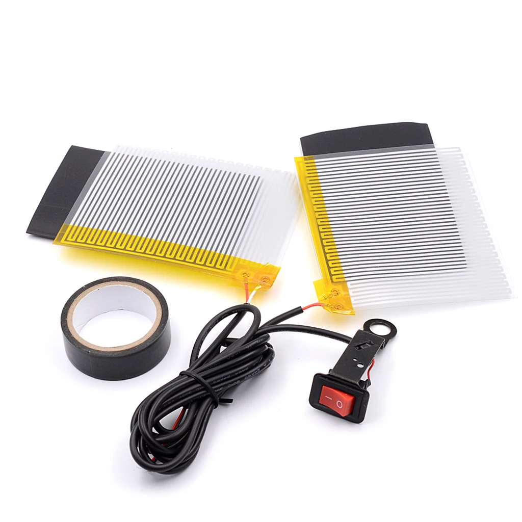 Motorcycle Heated Grip Pads Handlebars ATV Scooter Grips Heater Flexible Adhesive Quick Warm Up Time