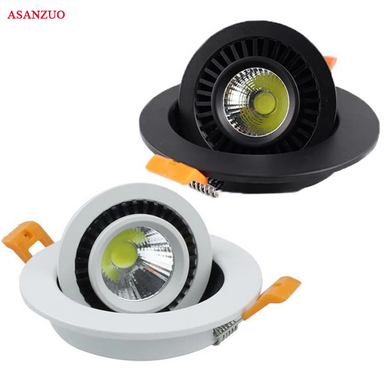 Foco Empotrable LED Cob Empotrado Luz De Techo Ángulo Ajustable Cab Cabinet Retrofit Direccional Spot Lights White Driver Incluido No Regulable (paquete De 4) (Blanco Frío (5500K-6000K), 15 W