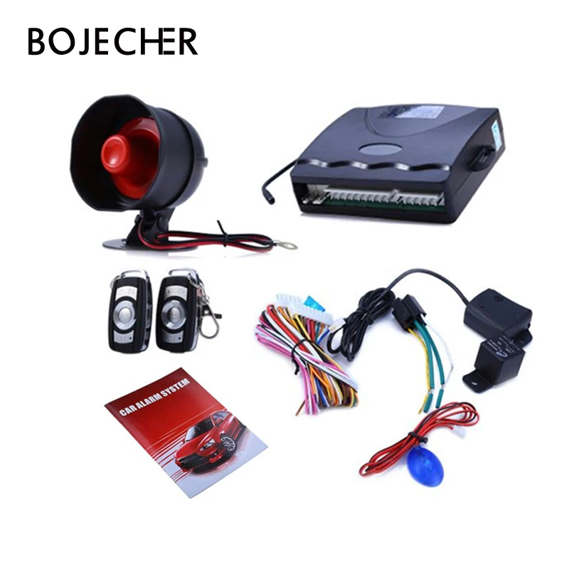 Universal 12V Car Alarm System One Way Vehicle Burglar Alarm Security Protection System with 2 Remote Control Auto Burglar