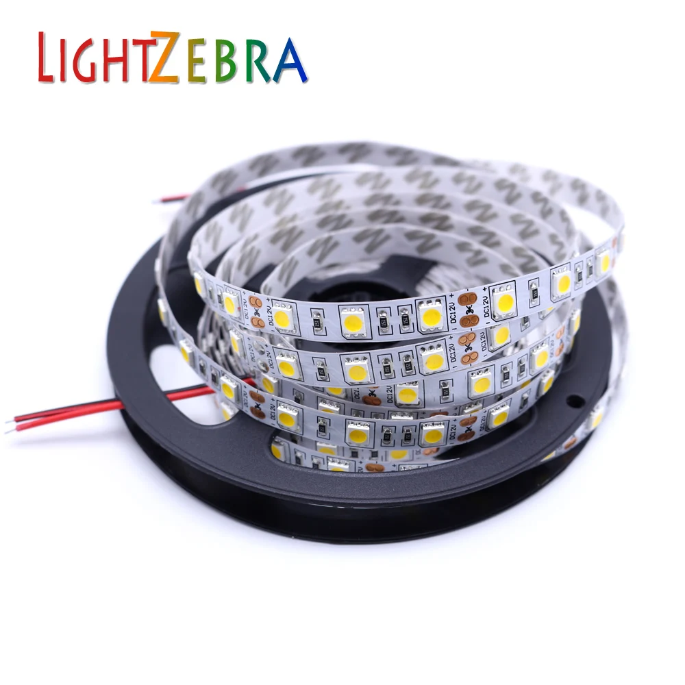 СВЕТОДИОДНАЯ лента SMD 5050 5 м одноцветная Гибкая Диодная 2A DC12V адаптер питания