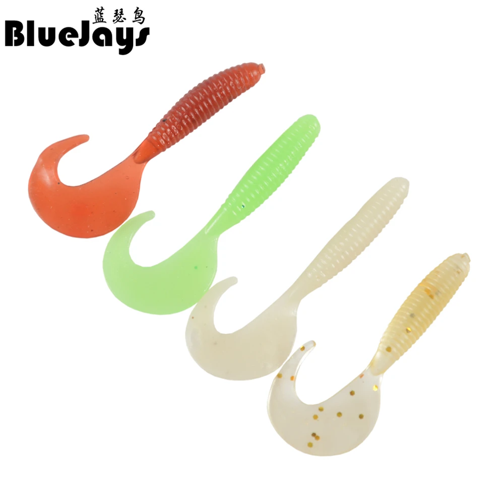 40 шт. BlueJays 60 мм 1 5 г яркая приманка Tail Grub искусственная Panfish Crappie Bream форель crankbait