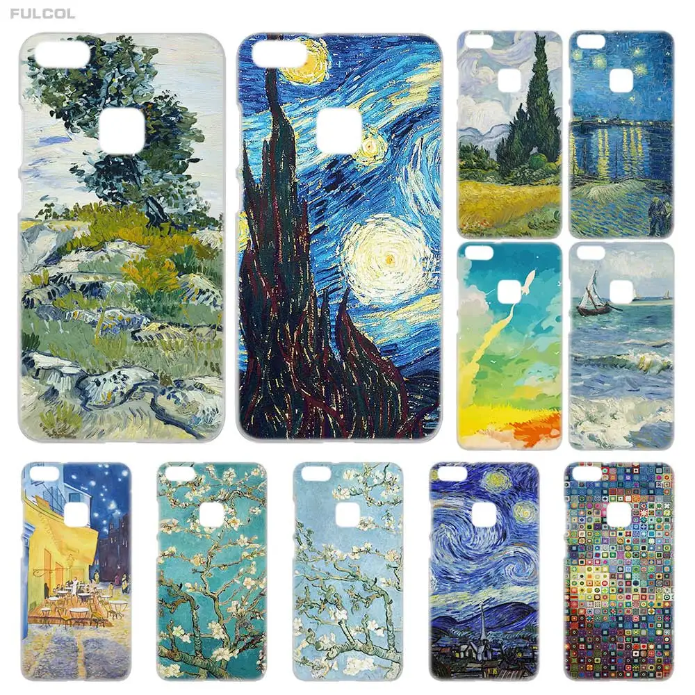 

Fulcol Vincent Van gogh hard transparent Shell case cover for Huawei P8 P9 P10 P20 Lite 2017 Plus Pro Mate 10Lite P Smart