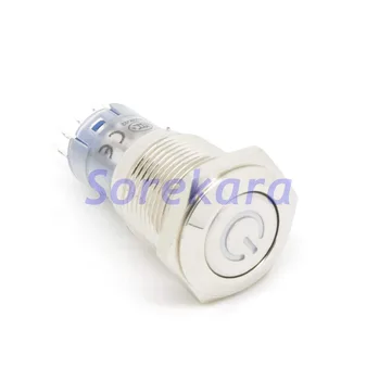 

16mm Stainless LED Color White Power Mark Momentary 2NO 2NC Pushbutton Switch Pin IP67 UL 3V/6V/12V/24V/110V/220V