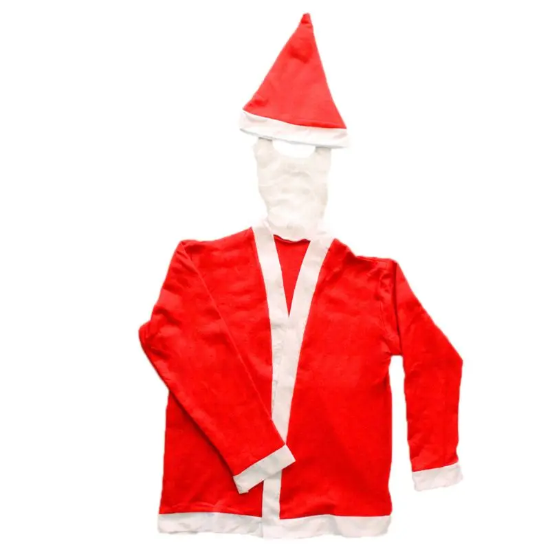 5 шт./компл. Косплей унисекс для взрослых Рождественский костюм Санта Клауса пальто с длинными рукавами брюки шляпа борода пояс Праздничная вечеринка наряд