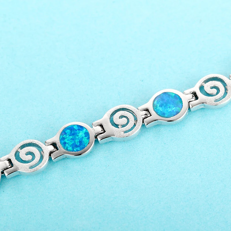 2017 New Round Dot Australian Fire Blue Opal Bracelet Sterling 2017 New Round Dot Australian Fire Blue Opal Bracelet Sterling Silver 925 Bangle Bracelets For Women Party Fine Jewelry Fb086 In Strand From