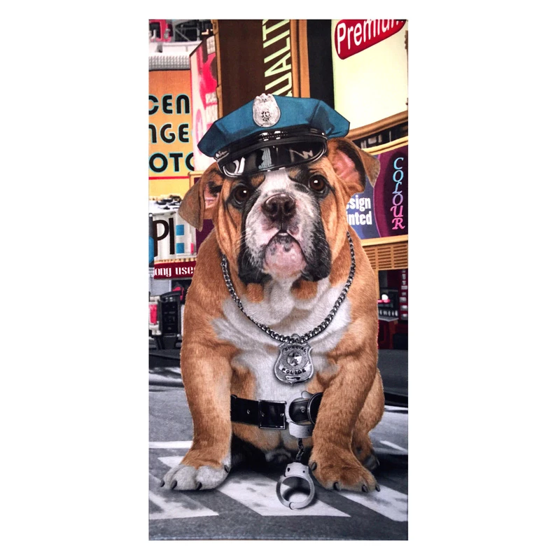 english bulldog beach towel