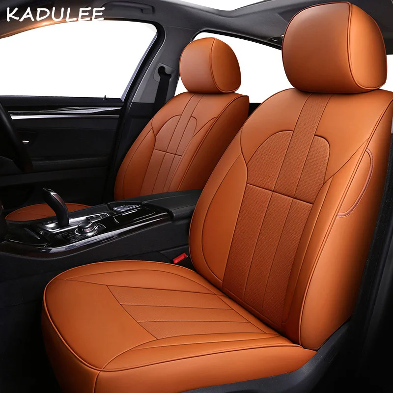 KADULEE кожаный чехол для сидений автомобиля для SKODA Octavia Yeti Superb Rapid Fabia Combi Kodiaq чехлы для сидений автомобиля-Стайлинг - Название цвета: 1