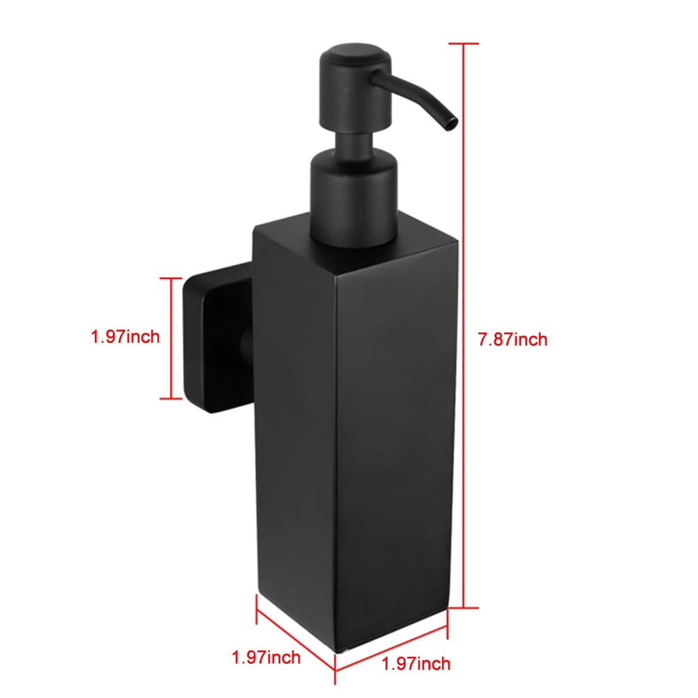 Новинка 200 мл Высокое качество Нержавеющая сталь Черный Ванная комната мыло диспенсер шампунь бутылки настенный держатель