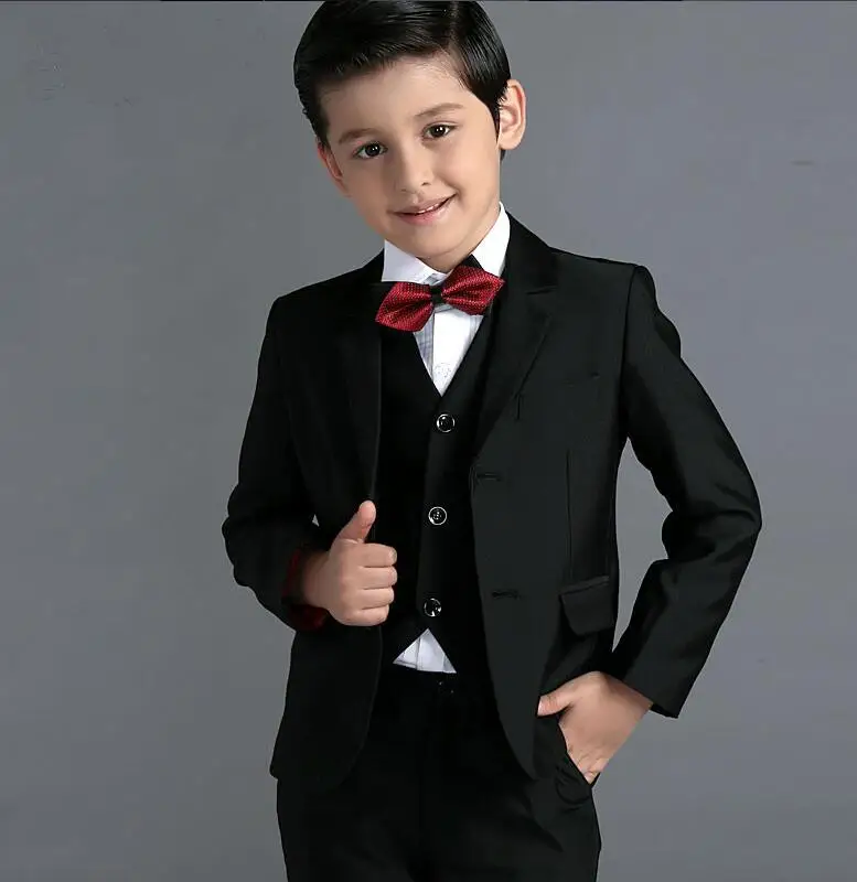 Костюм для свадьбы деловые костюмы для мальчиков для особых случаев деловые костюмы с бабочкой для маленький мальчиков для девочек повседневный блейзер для мальчиков(пиджак+брюки+жилет+галстук - Цвет: as picture