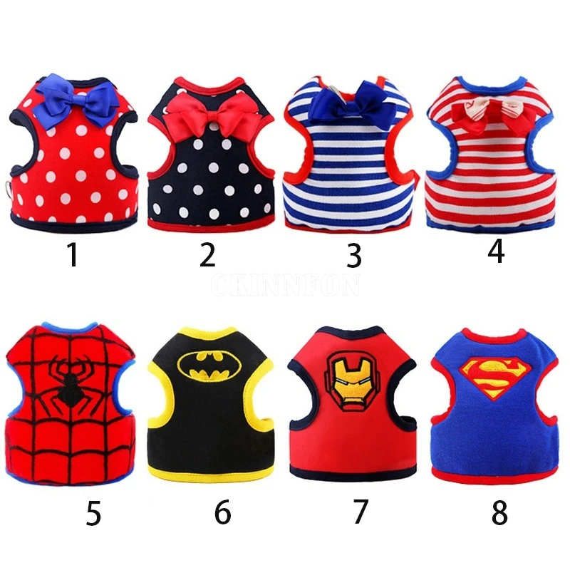 

DHL 200PCS Small Dog Lovely Clothes for You Pet Traction Rope Chest Strap Pet Harness Padded Heavy Duty Dog Collar Harness Pet
