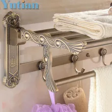 Free shipping, titular de baño toalla, aleación de zinc de latón antiguo estante de la toalla, 60 cm de toallas de baño, YT-4011