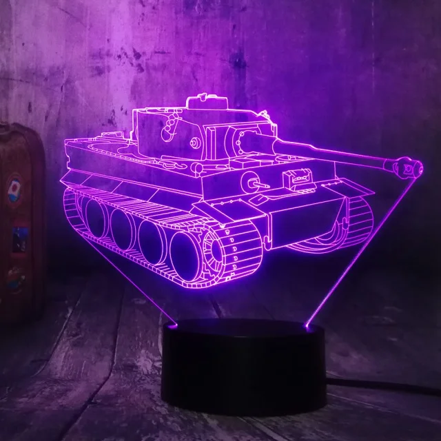Дизайн, крутая Танк Новинка Настольная лампа 3D светодиодный Ночной светильник 7 цветов изменить Гостиная Декор Блеск Детская Рождественский подарок игрушка - Испускаемый цвет: Tank