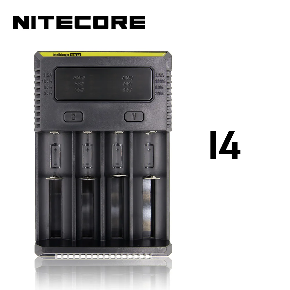 Nitecore D4 D2 I4 I2 Digi зарядное устройство lcd интеллектуальная схема глобальная страховка Li-Ion 18650 14500 16340 26650 зарядное устройство - Цвет: Nitecore New I4
