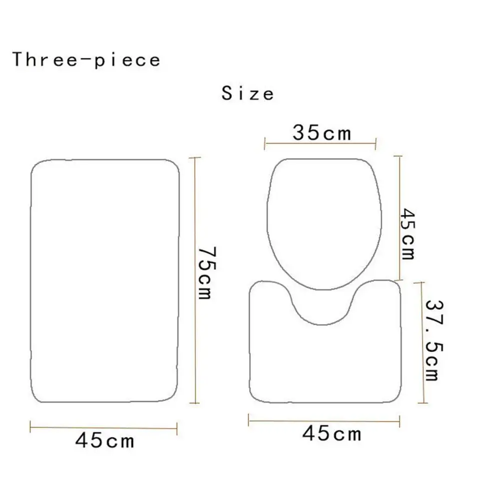 3 шт./компл. мраморный Печатный Туалет набор Коврик для ванны и туалета покрытие ковер украшения ванной комнаты