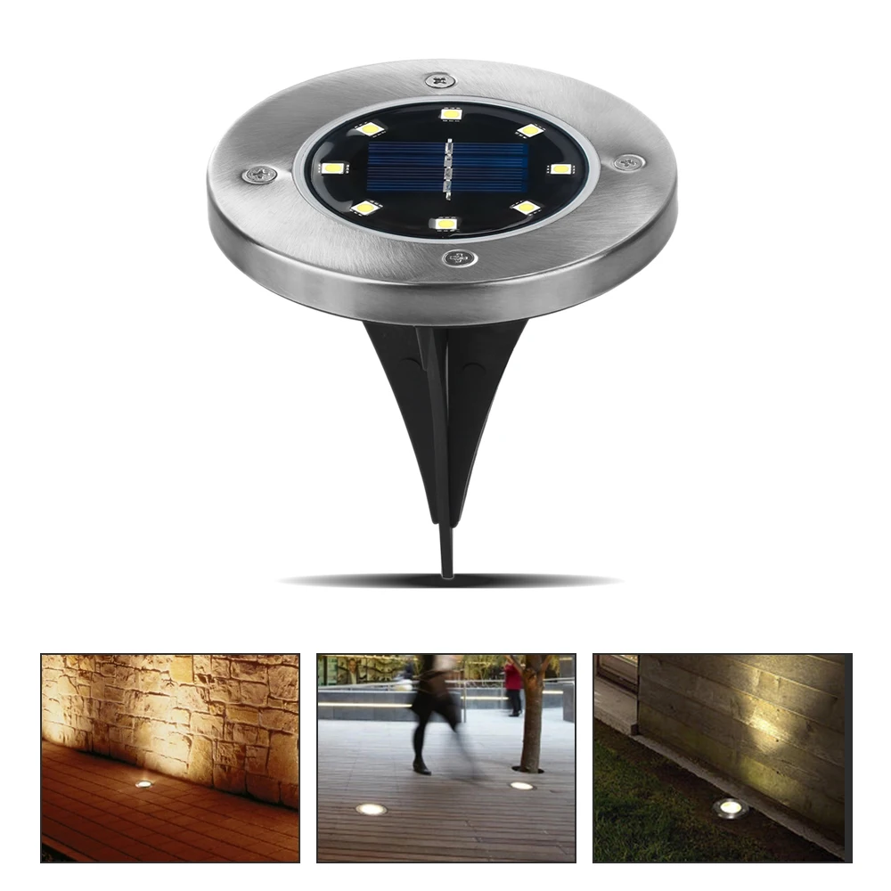 

Underground Light 8 LED 4 LED Solar Power Buried Light Under Ground Lamp Outdoor Path Way Garden Lawn Yard Outdoor Lighting