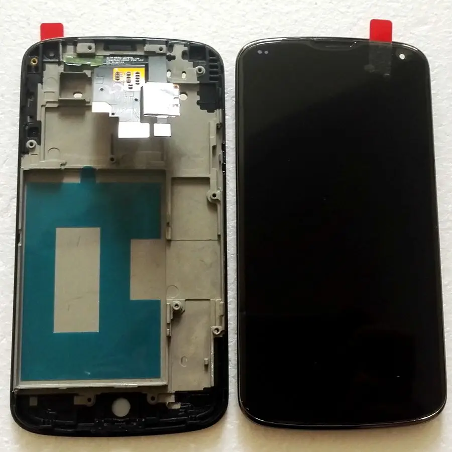 ЖК-экран для Lg google Nexus 4 E960 с сенсорным стеклом дигитайзер рамкой в сборе запасные