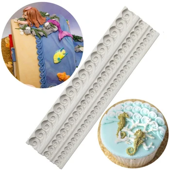 

Sea Swirl Borders Silicone Mold Fondant Mould Cake Decorating Tools Chocolate Gumpaste Mold, Sugarcraft, Kitchen Accessories