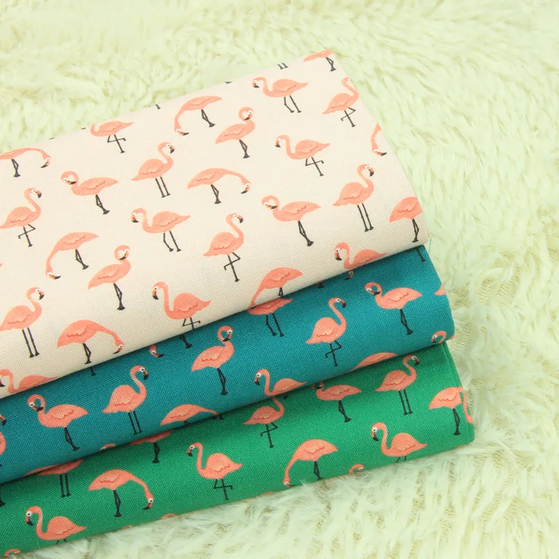 

half yard import cartoon flamingo print fabric, soft close to skin handmade DIY garment children cloth 100% cotton A759