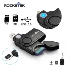Rocketek USB 3.0 Memory Card Reader for SD Card,TF, micro SD Cards and OTG phone usb card reader adapter sdxc sdhc free shipping