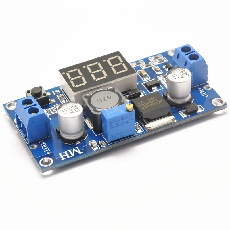 

DC-DC Step Down Converter Module LM2596 DC 4.0~40 to 1.3-37V Adjustable Step-Down Power Module Voltage Regulator+ LED Voltmeter