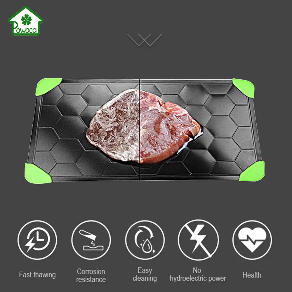 New Fast Defrosting Meat Tray Turtle shell Design Aluminum Square Thawing Board Rapid Defrosting Plate Kitchen Frozen Food Tool