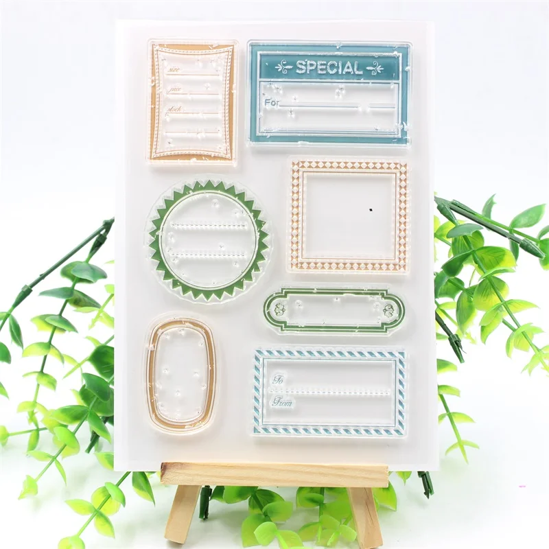 Labels Transparent Clear Silicone Stamps for DIY Scrapbooking/Card Making/Kids Christmas Fun Decoration Supplies M75 | Канцтовары для