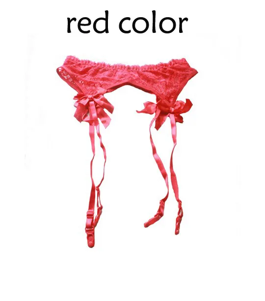 Модные Шелковые Аксессуары для чулок, сексуальные кружевные носки на бретельках, женские подвязки с бантом - Цвет: 1red
