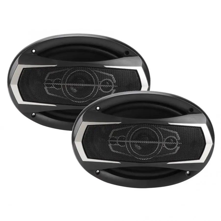 

YL-6998B 1 Pair Coaxial Car Audio Speaker Car Door/Trunk Panel Audio Music Loudspeaker 1000W Plastic + Magnet Black Silver Side