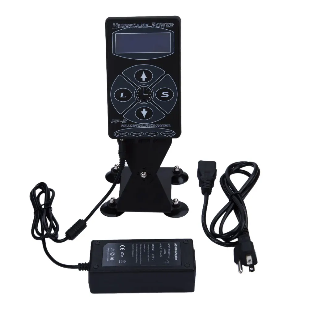 

4 Machine Memory Modes And Adjustable Base High Power 110 - 220V Digital LCD Tattoo Power Supply Dual Setting Liner Shader