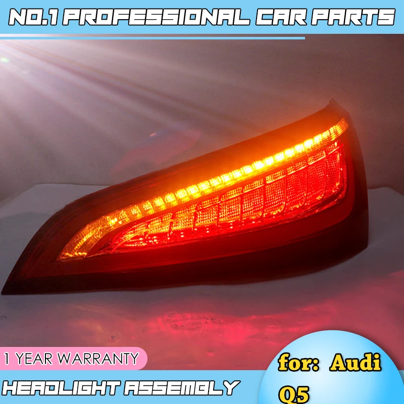 Для Audi Q5 2009- задних сигнальных огней, динамический сигнал поворота светодиодный задний фонарь светодиодный DRL+ тормоз+ Парк+ стоп-сигнала лампы стайлинга автомобилей