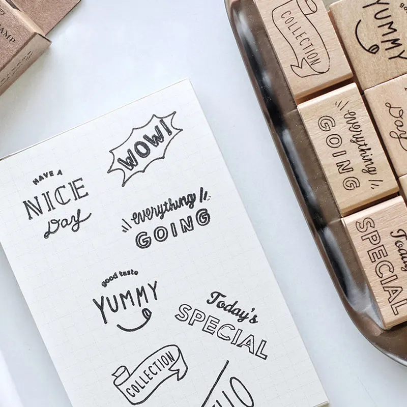 

1 pcs Life diary series wooden rubber stamp Kids DIY Handmade Scrapbook Photo Album, students Stamp Arts, Crafts gifts
