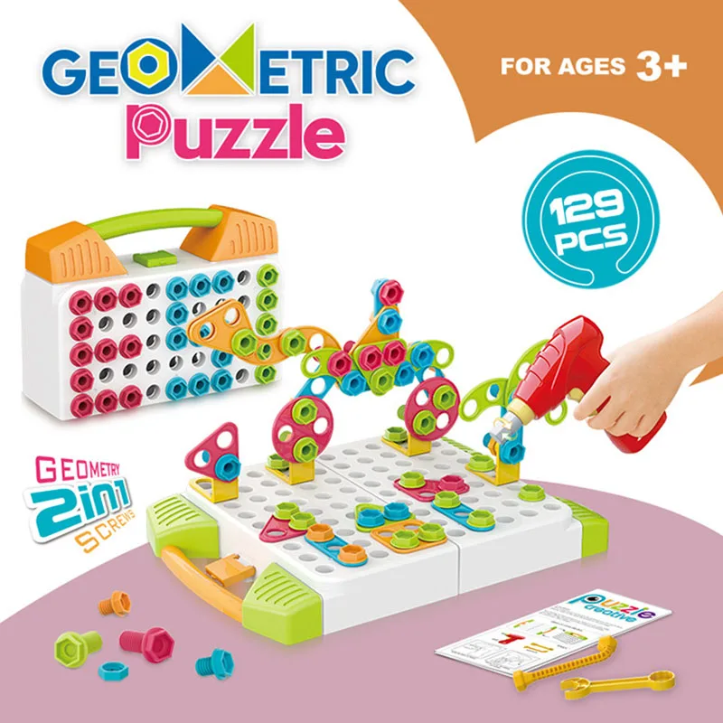 

Electric Drill Screw Group Toys Nut Disassembly Assembly Toolbox Sets 2-In-1 & 4-In-1 Puzzle Toys Children STEM Educational Toys